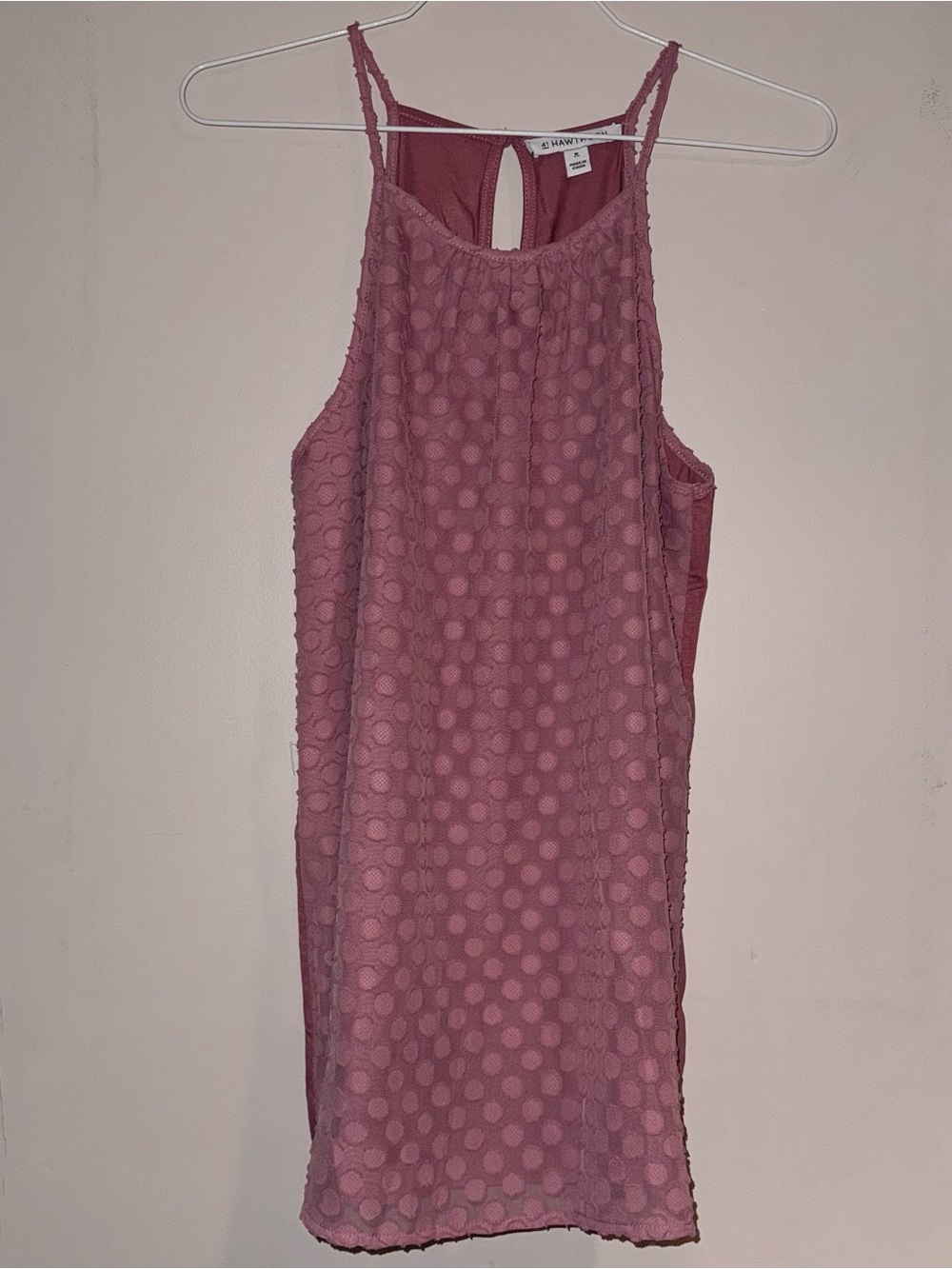 41 Hawthorn Mauve Dot-Overlay Halter Cami